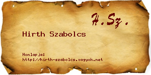 Hirth Szabolcs névjegykártya